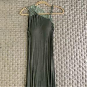 Olive Green Floor Length Lace Knit Lingerie